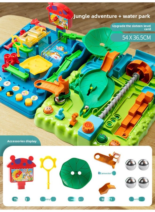 Jungle Adventure Rolling Ball Track Desktop Game Educational Toy for Boys Aged 3-6 Marble Maze